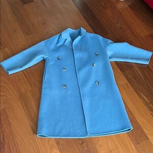 Kids Blue Double-Breasted Coat